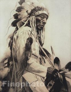   Vintage NATIVE AMERICAN INDIAN Cheyenne Chief Photo Art, EDWARD CURTIS