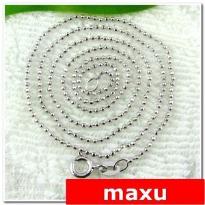   Sterling Silver Ball Chain Italy Design Jewelry Necklace 1mm