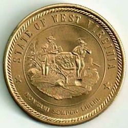 Neat 1969 State Seal of West Virginia Gilt Medal L K