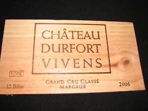 Wine Crate Panel Chateau Durfort Vivens Margaux 2006
