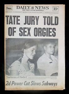 Charles Manson Murder Trial NY Daily News Newspaper Sharon Tate July 
