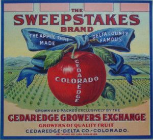 Sweepstakes Vintage Apple Crate Label Cedaredge Co