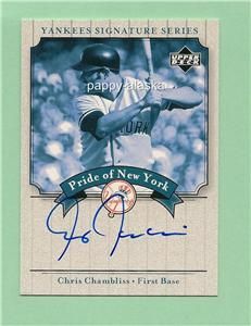 Chris Chambliss 2003 UD Yankees Signature Series Pride of New York 