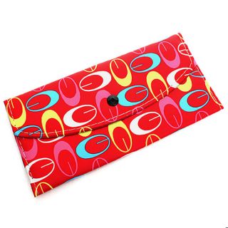 Red Multi Color C Print Trifold Checkbook Wallet