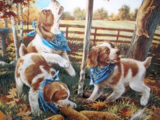 RARE Bradford Unexpected Guests Brittany Spaniel Plate