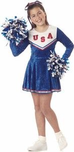 Kids Blue Pep Rally Cheerleader Halloween Costume Party Size x Small 