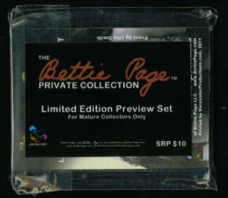 Bettie Page Private Collection Preview Card Set Limited Edition Promo 