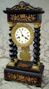 Antique French Charles x Period Portico Mantle Clock  