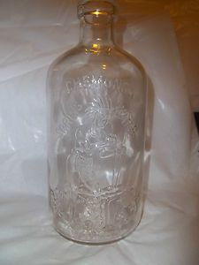 Vintage Chemung Spring Water Glass Bottle with Indian Embossed on It 