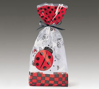 20 Large Ladybug Cello Treat Goodie Bags Party Favors