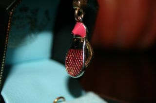 JUICY COUTURE PINK HEART KITTEN HEEL SHOE CHARM   PAVE CRYSTALS