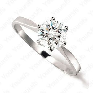 Charm 18K Whited Gold Plated 1Carat Crystal Diamond Wedding Ring Size8 