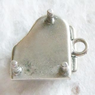  enamel BABY GRAND PIANO ~ OPENS sterling silver mechanical music charm