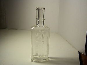 1890s Charles Davis Pharmacist Walpole NH Clear medicine bottle