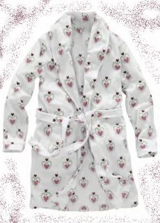   PINK SWEET HEARTS FUZZY FLEECE ROBE L NEW VALENTINES DAY GIFT