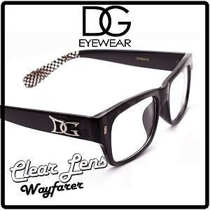 Checker DG Wayfarer Clear Lens Glasses Men Women Sunglasses Unisex 