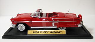 1958 Chevrolet Impala Diecast Model Car   Red 118 Scale Motormax
