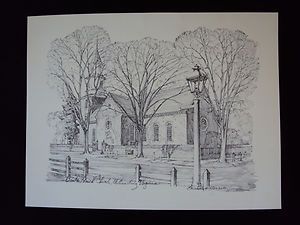 Charles H Overly Bruton Parish Church Williamsburg Virgina Sketching 
