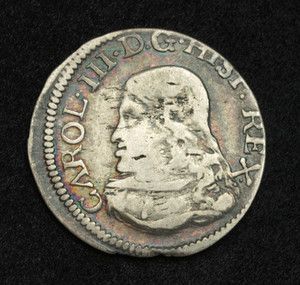 1705 Spain Charles III Pretender Silver 1 Real Croat Coin Barcelona 