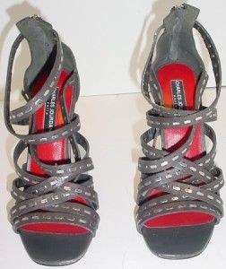 charles jourdan size 8 m dark brown strappy shoes