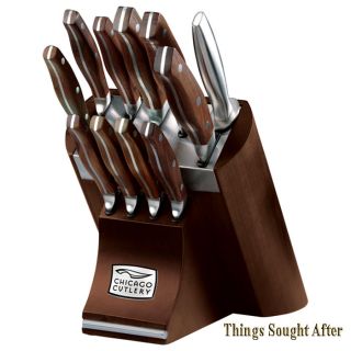 Chicago Cutlery Walnut Signature Forged Knife Block Set