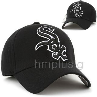 Chicago White Sox Flex Fit Baseall Cap Hat Big Logo Black