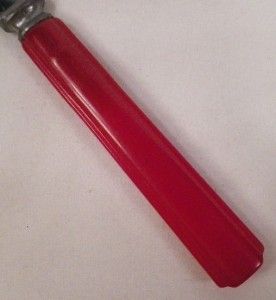 Cherry Red Bakelite Knife Stainless Blade Robinson Co Vintage Flatware 