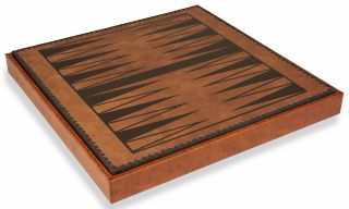 Italfama Brown Black Leatherette Chess Box Board 1 3 4