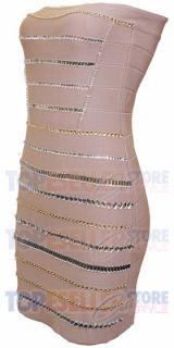 Cheryl Cole Crystal Strapless Bandage Dress XS s M L Bodycon Celebrity 