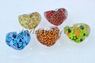   Lot 100pcs Heart Resin Lucite Children Rings Jewelry 13 16mm