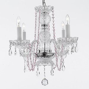 Crystal Chandelier Chandeliers Lighting with Pink Color Crystal