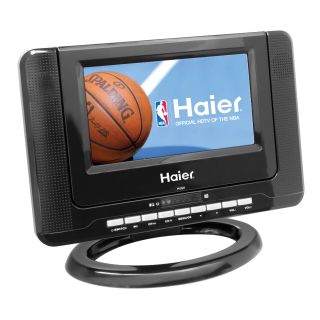 Haier HLTD7 7 Inch Handheld HDTV with Built In DVD Player, Black