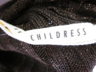 Childress Brown Shimmer Lurex Ribbed Hoodie Sweater 2