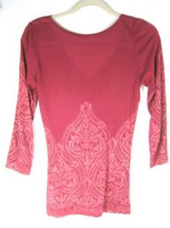 Language Los Angeles Anthropologie Red Sequin 3 4 Sleeve V Neck Shirt 