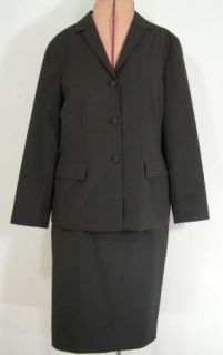 Anne Klein New Brown Pinstripe Skirt Blazer Jacket Suit Set Size 10 