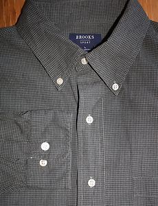 Brooks Brothers Olive Green Micro Check Sport Shirt L