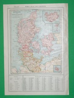 RARE 1921 DENMARK, AUSTRIA, & MORE MAPS   FULL COLOR