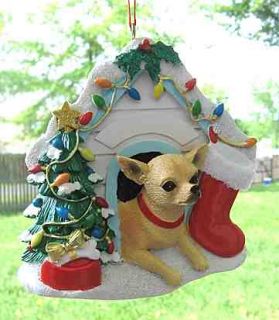 description new chihuahua in dog house resin christmas ornament nice 