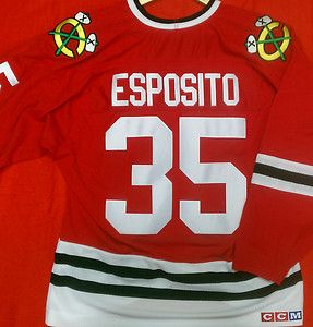 Chicago Blackhawks Tony Esposito 35 Stitched Jersey Reebok Hero CCM 