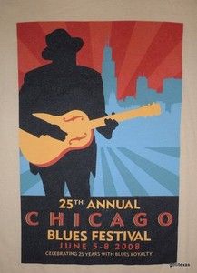Mens T Shirt Chicago Blues Festival 2008 Medium