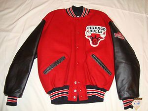NWT Vintage DeLong Chicago Bulls varsity jacket wool & leather size L