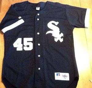 Chicago White Sox Michael Jordan 45 Russell Athletic Jersey Sewn Satin 