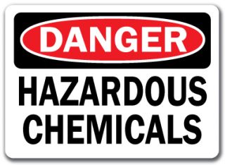 Danger Sign   Hazardous Chemicals   10 x 14 OSHA Safety Sign