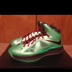 Nike Lebron X Cutting Jade Sz 7 5 Cannon Christms New In Box