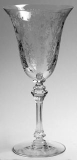 Tiffin Cherokee Rose Clear Etched Floral Water Goblet
