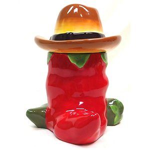 Western Red and Green Chili Pepper Cookie Jar 86176 by ACK
