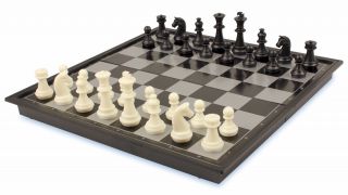 Folding Magnetic Chess Checkers Travel Chess Set 9 75