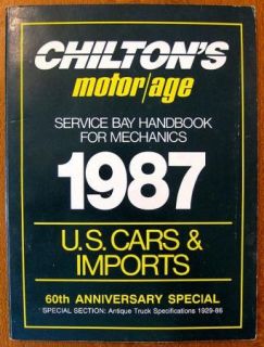 Chiltons Motor Age US Cars Imports Handbook 87 90 0801979587
