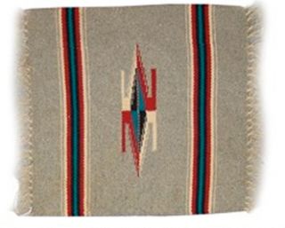This is a Chimayo rug, size 15 x 16 in excellent vintage condition 