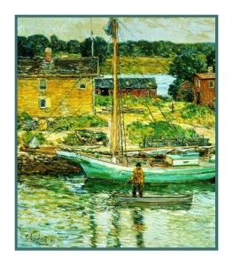 Impressionist Childe Hassam Boat in COS COB New York Counted Cross 